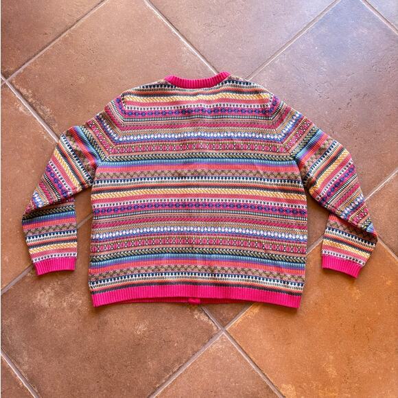 Seasalt Cornwall "Cove Cottage" Fair Isle Organic Cotton Cardigan size 16 - Picture 2 of 12